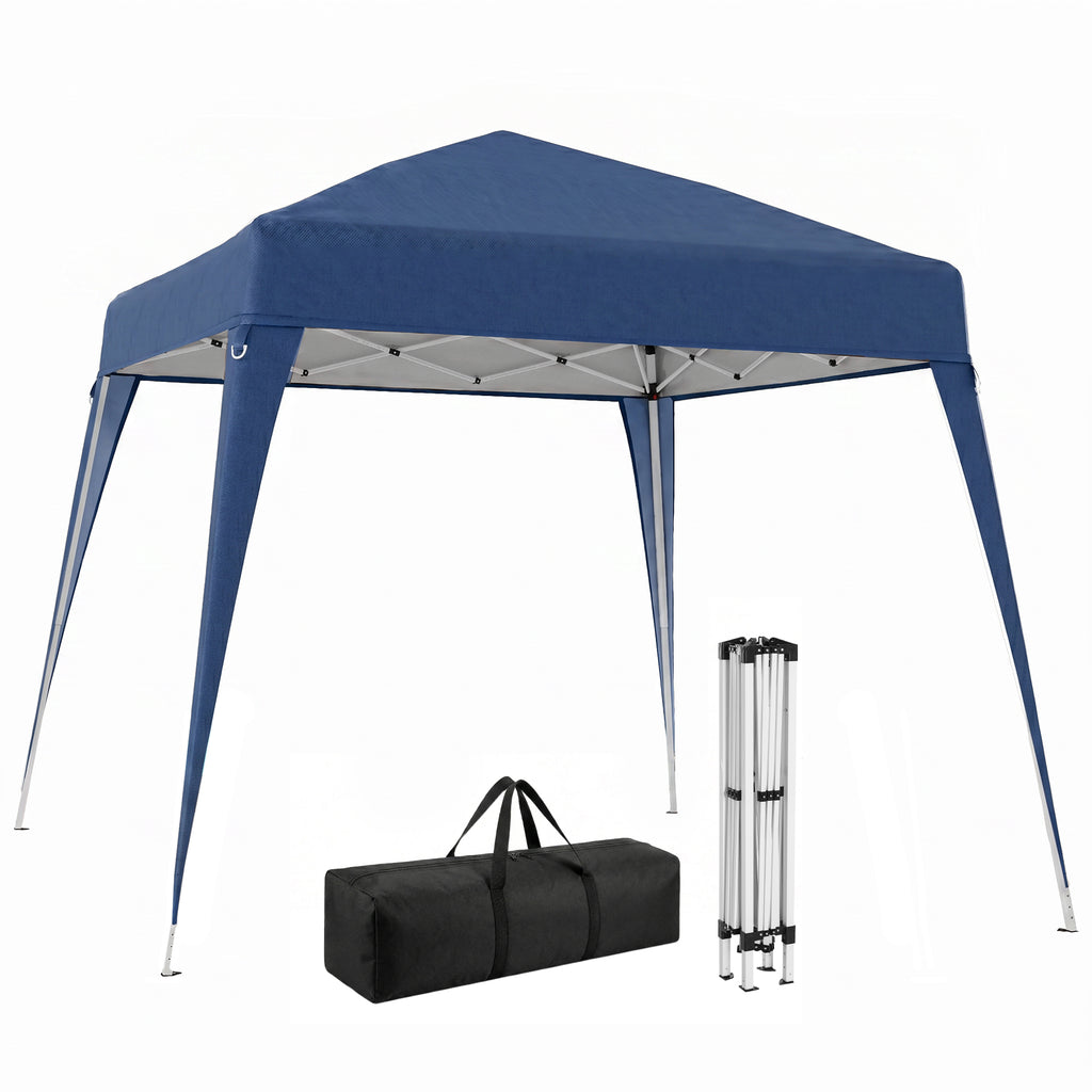 8' x 8' Pop Up Canopy, Outdoor Folding Tent, Portable Party Tent with Carrying Bag for Camping, Party, Picnic, Blue