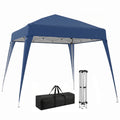 8' x 8' Pop Up Canopy, Outdoor Folding Tent, Portable Party Tent with Carrying Bag for Camping, Party, Picnic, Blue
