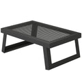 Folding Campfire Grill, 22" x 12" Heavy Duty Carbon Steel Grill Grate with Folding Legs, Black
