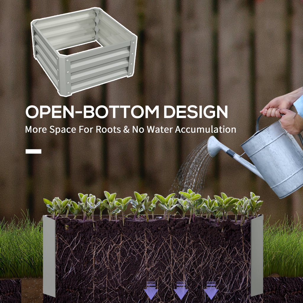 2' x 2' x 1' 2-Pieces Raised Garden Bed with Galvanised Frame