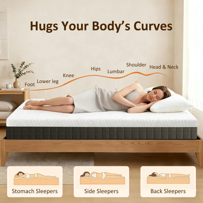 10 inch queen foam mattress in a box with pressure relieving comfort