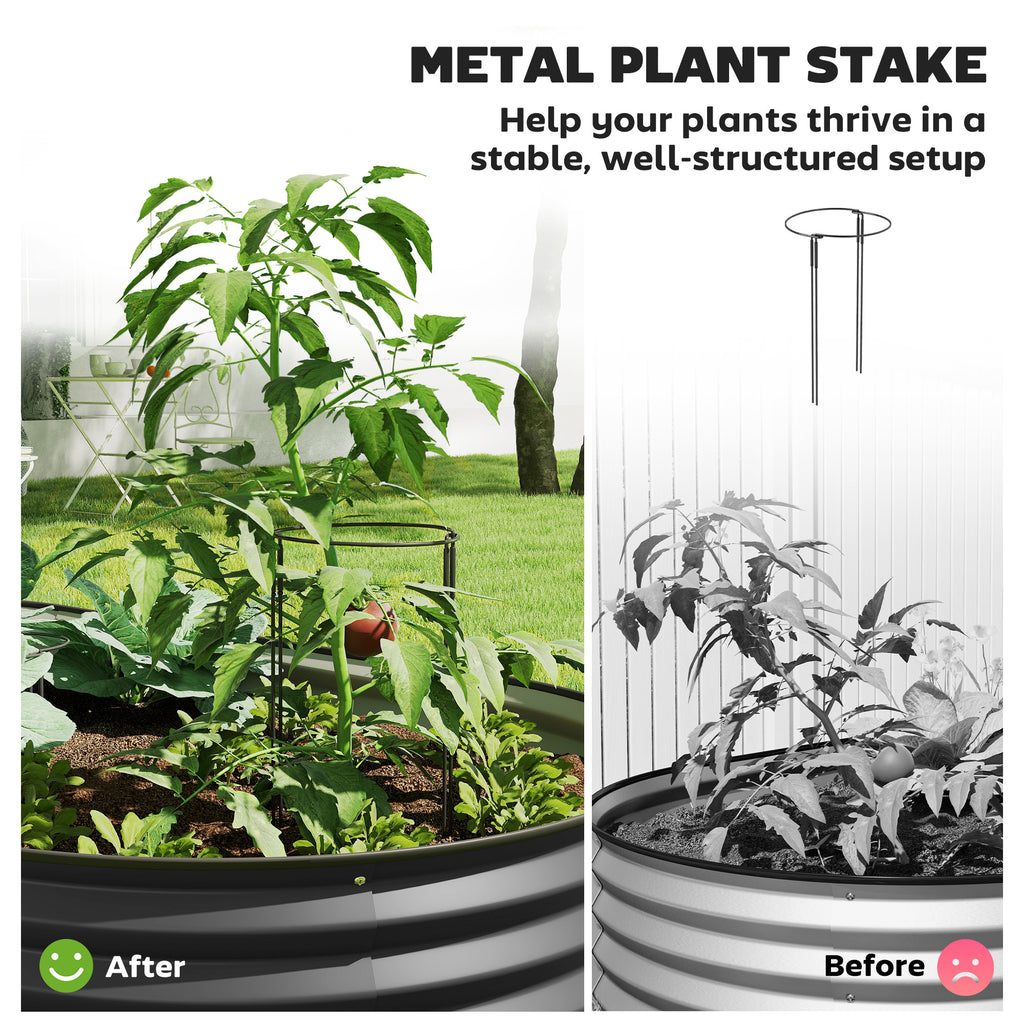 6' x 3' x 1' Large Outdoor Planter Box, Galvanized Raised Garden Bed with Metal Plant Stake, Dark Grey