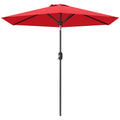 Patio Sun Umbrella, Outdoor Parasol with 6 Ribs, Wine Red