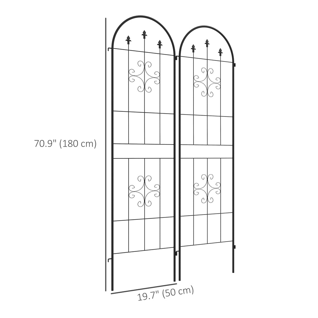 Metal Trellis Set of 2, Garden Trellis for Climbing Plants Support Frames, Arrow Design