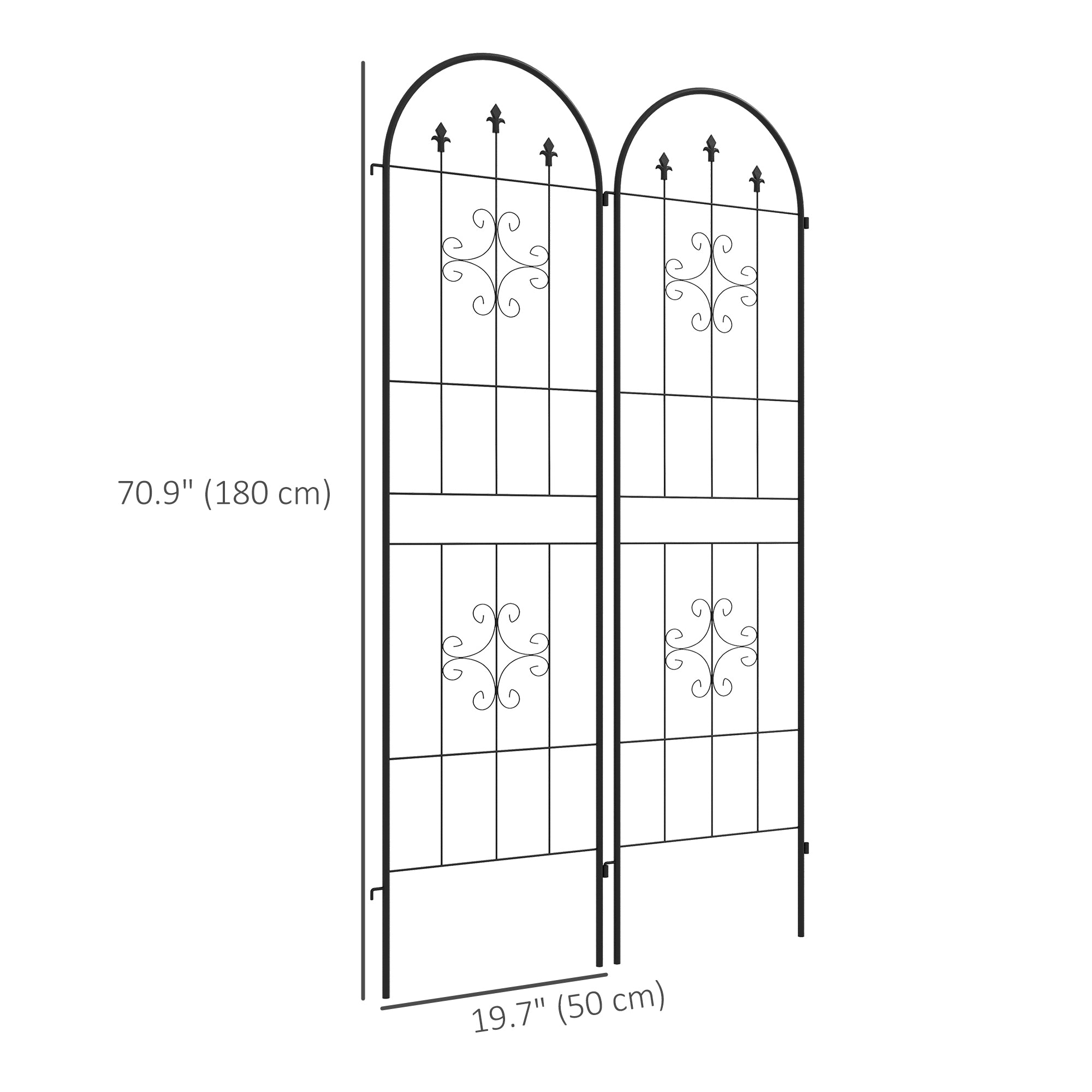Metal Trellis Set of 2, Garden Trellis for Climbing Plants Support Frames, Arrow Design