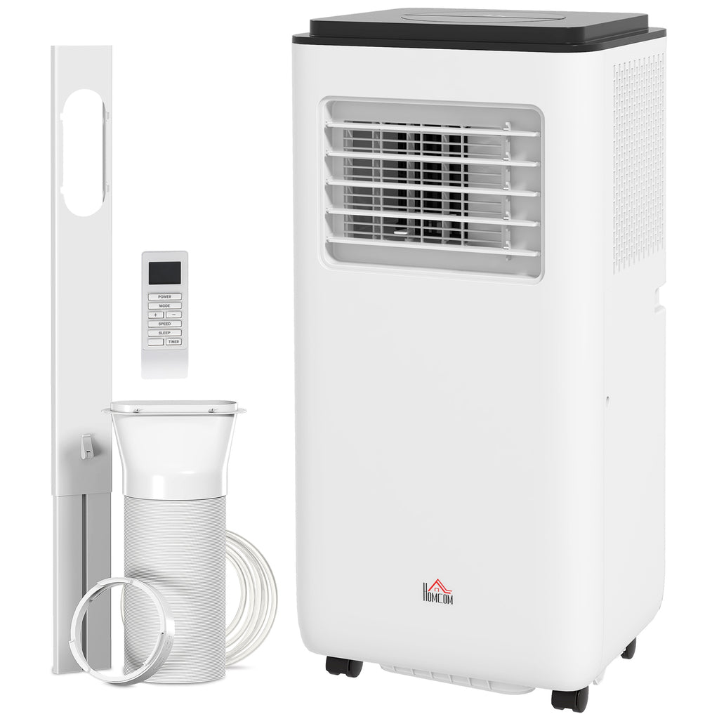 10,000 BTU Moible Air Conditioner 440 Sq. Ft., Dehumidifier Fan Auto Sleep with 24H Timer On/Off, Window Kit, White