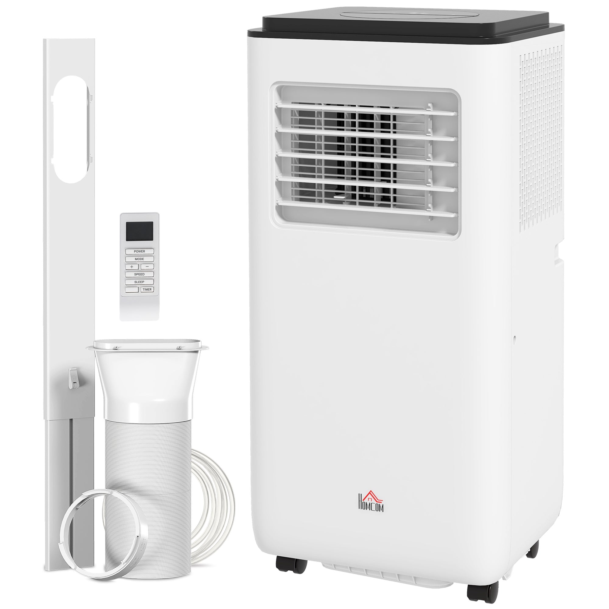 10,000 BTU Moible Air Conditioner 440 Sq. Ft., Dehumidifier Fan Auto Sleep with 24H Timer On/Off, Window Kit, White