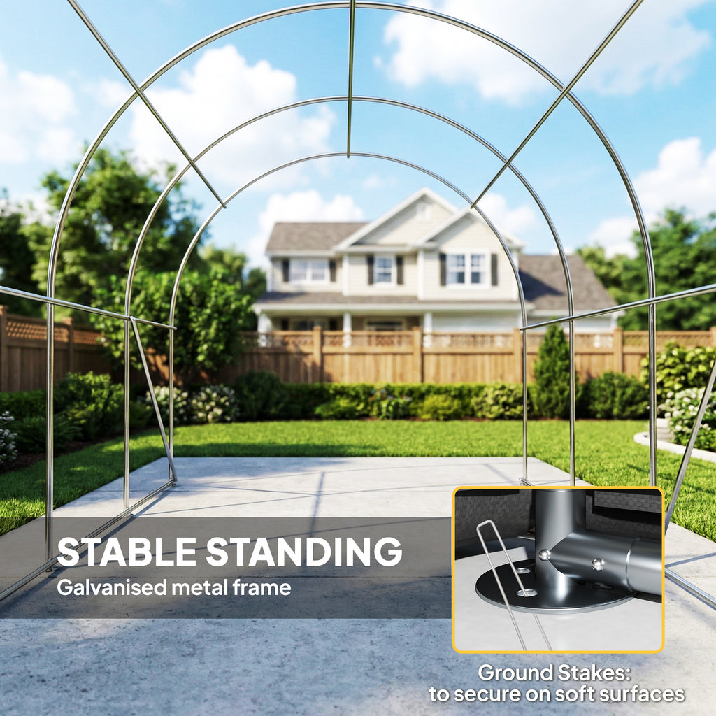 10' x 15' Heavy Duty Carport, Portable Garage Car Canopy Tent Shelter with Reinforced Galvanized Frame, Dark Grey