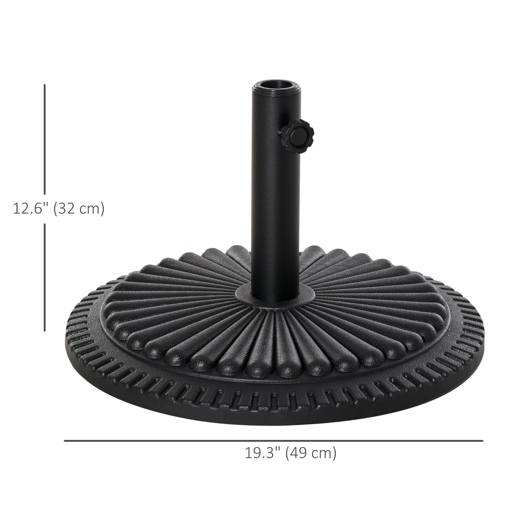 Patio Umbrella Base Stand, Round Cement Parasol Holder for Outdoor, Patio, Garden, Beach, Fits Î¦1.4", Î¦1.5" and Î¦ 2" Pole, Black