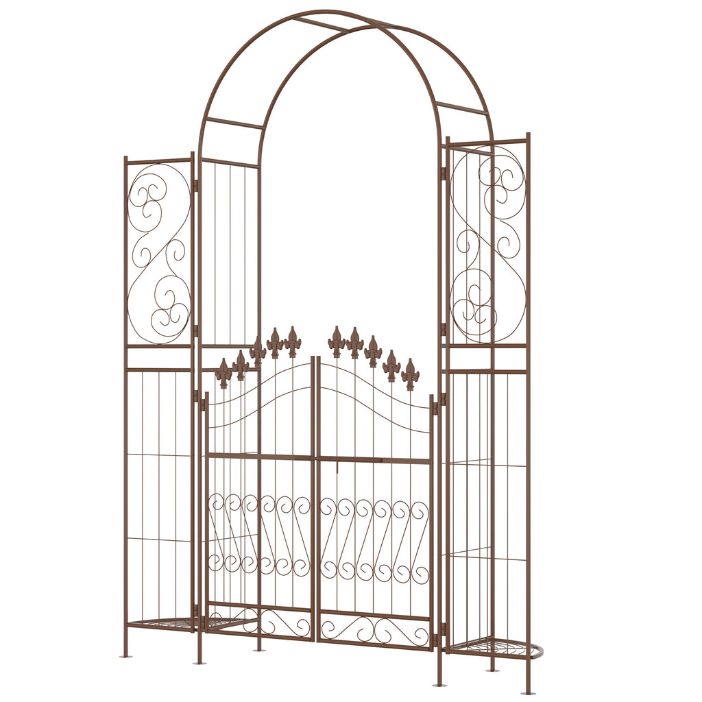 7ft Garden Arch Trellis, Metal Arch, Outdoor Garden Arbor for Climbing Plants, Wedding Decoration