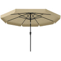 10 ft Patio Umbrella with Push Button Tilt and Crank, Outdoor Market Table Umbrella Parasol, Khaki