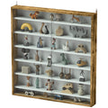 7-Tier Display Cabinet, Shot Glass Display Case, Glass Curio Cabinet with 2 Glass Doors and 6 Adjustable Shelves, Rustic Brown