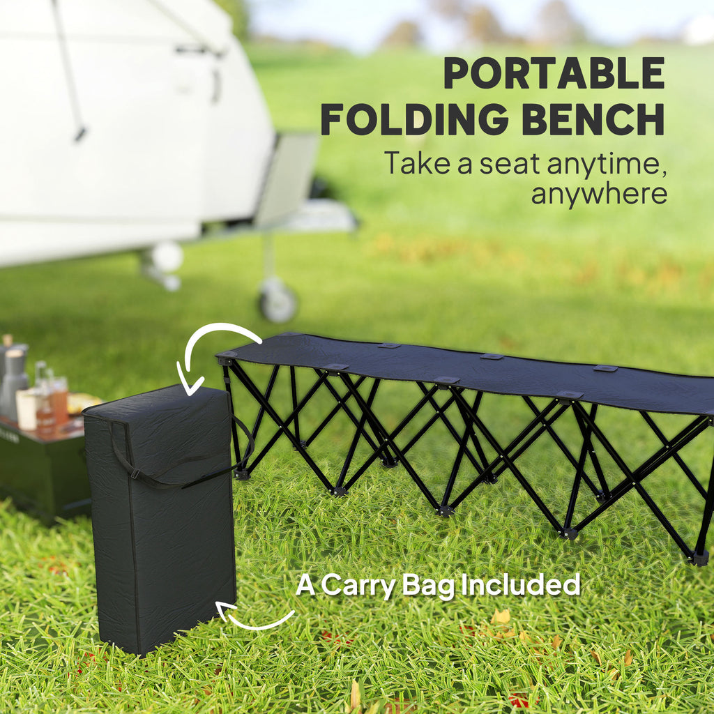 Portable 4-Seater Folding Camping Chair, Team Bench Chair with Carry Bag for Soccer Football Team, No Assembly
