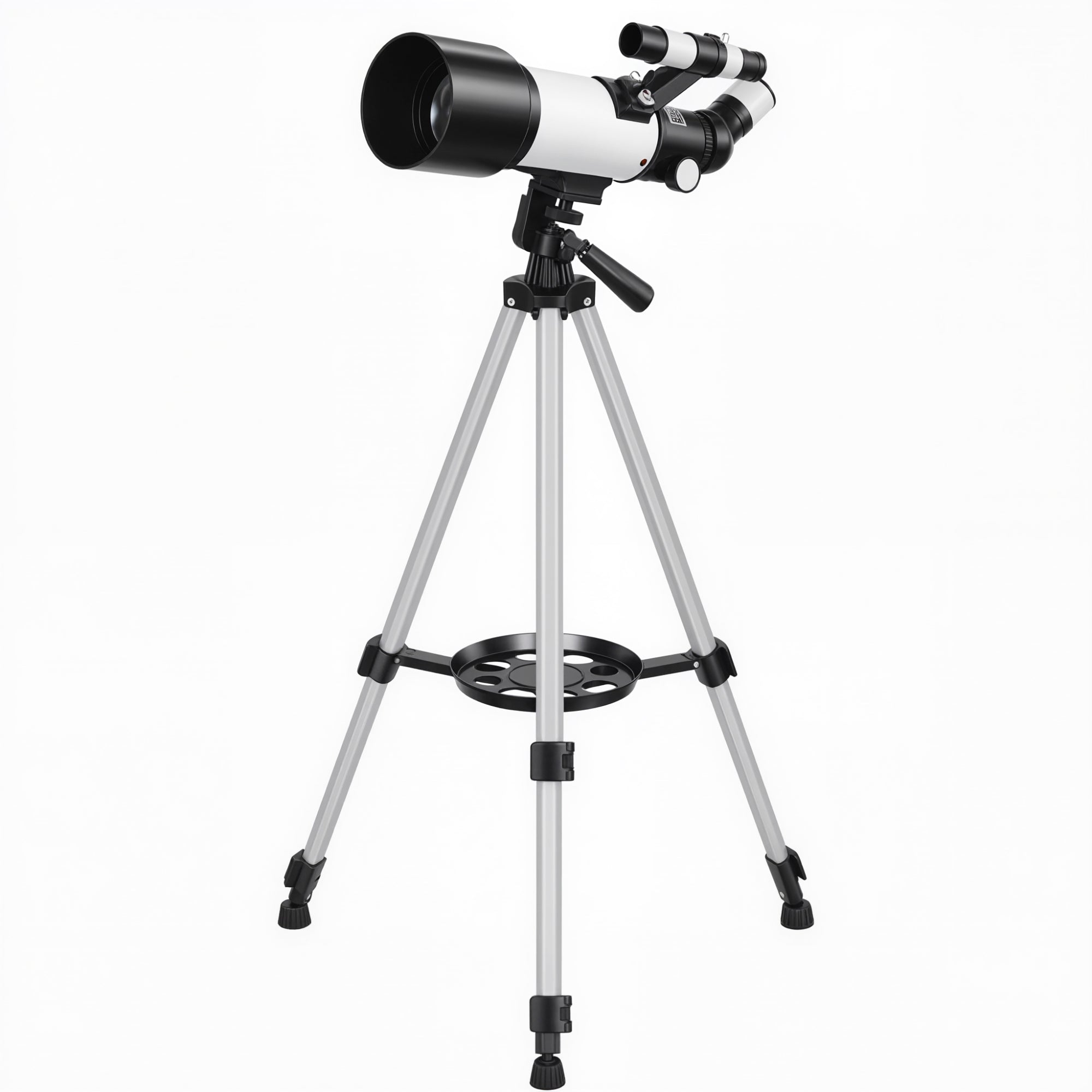 Telescope for Adults, 70 mm Aperture 400 mm Refractor Telescope with 40X/16X, Adjustable Tripod, Bag, White
