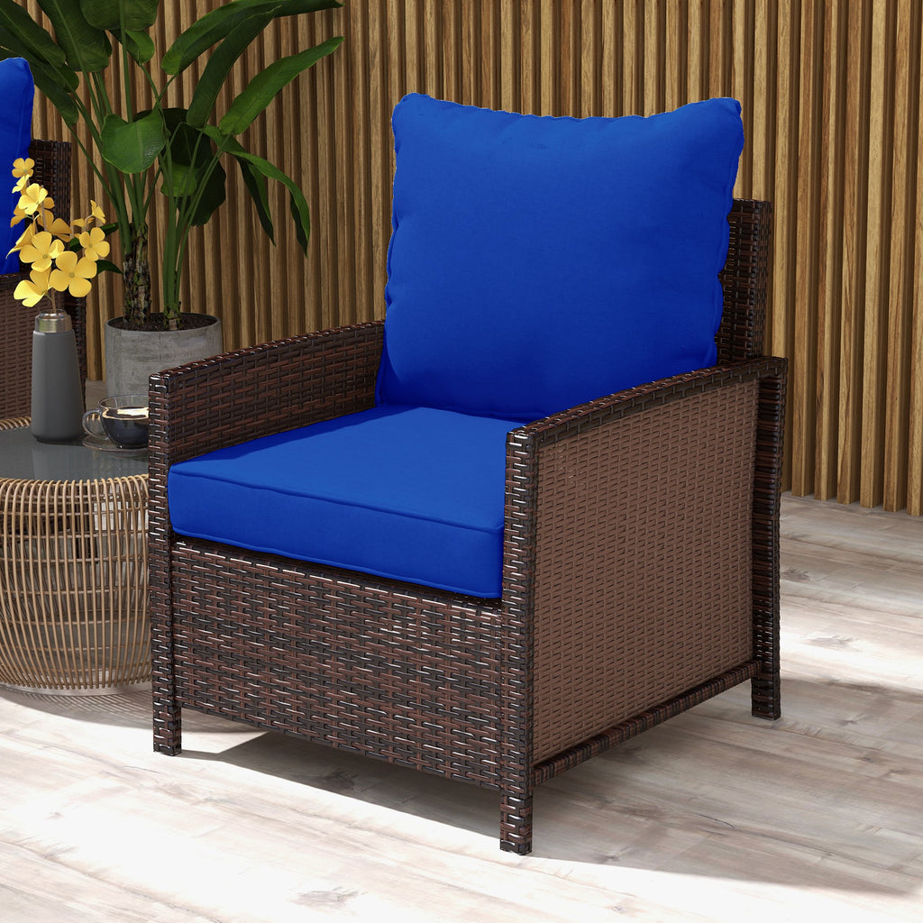 4-Piece Seat Cushion Pillows Replacement, Patio Chair Cushions Set with Back for Indoor Outdoor, Navy Blue