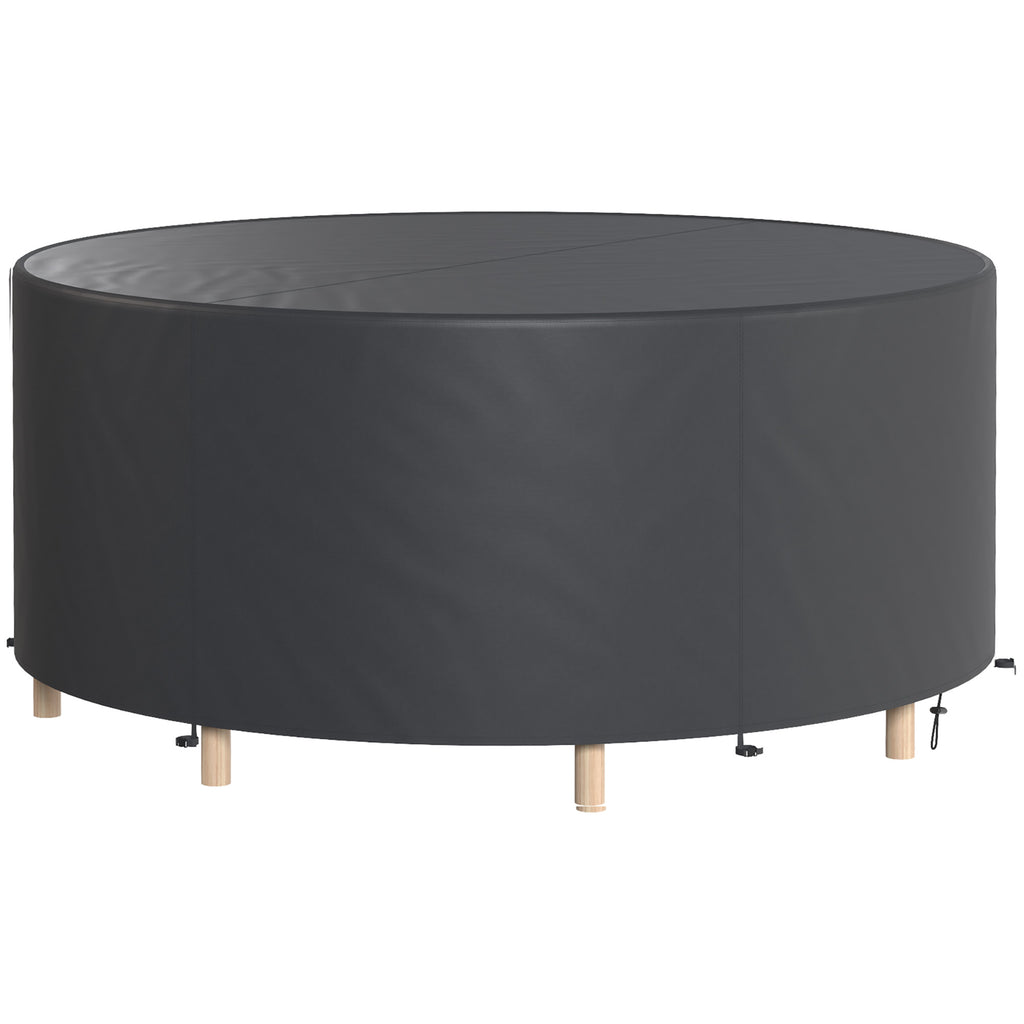 Heavy Duty Outdoor Patio Furniture Cover, Waterproof Round Table Cover for Weather Protection 84.3" Dia. x 27.6"H, Black