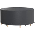 Heavy Duty Outdoor Patio Furniture Cover, Waterproof Round Table Cover for Weather Protection 84.3" Dia. x 27.6"H, Black