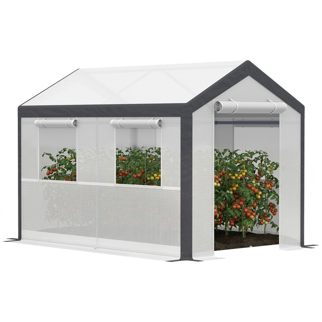 6.6' x 10' x 7' Heavy Duty Walk-In Greenhouse Vegetable Seed Growth Tent Outdoor Plant Growing Tunnel Warm House Flower Shed Backyard White