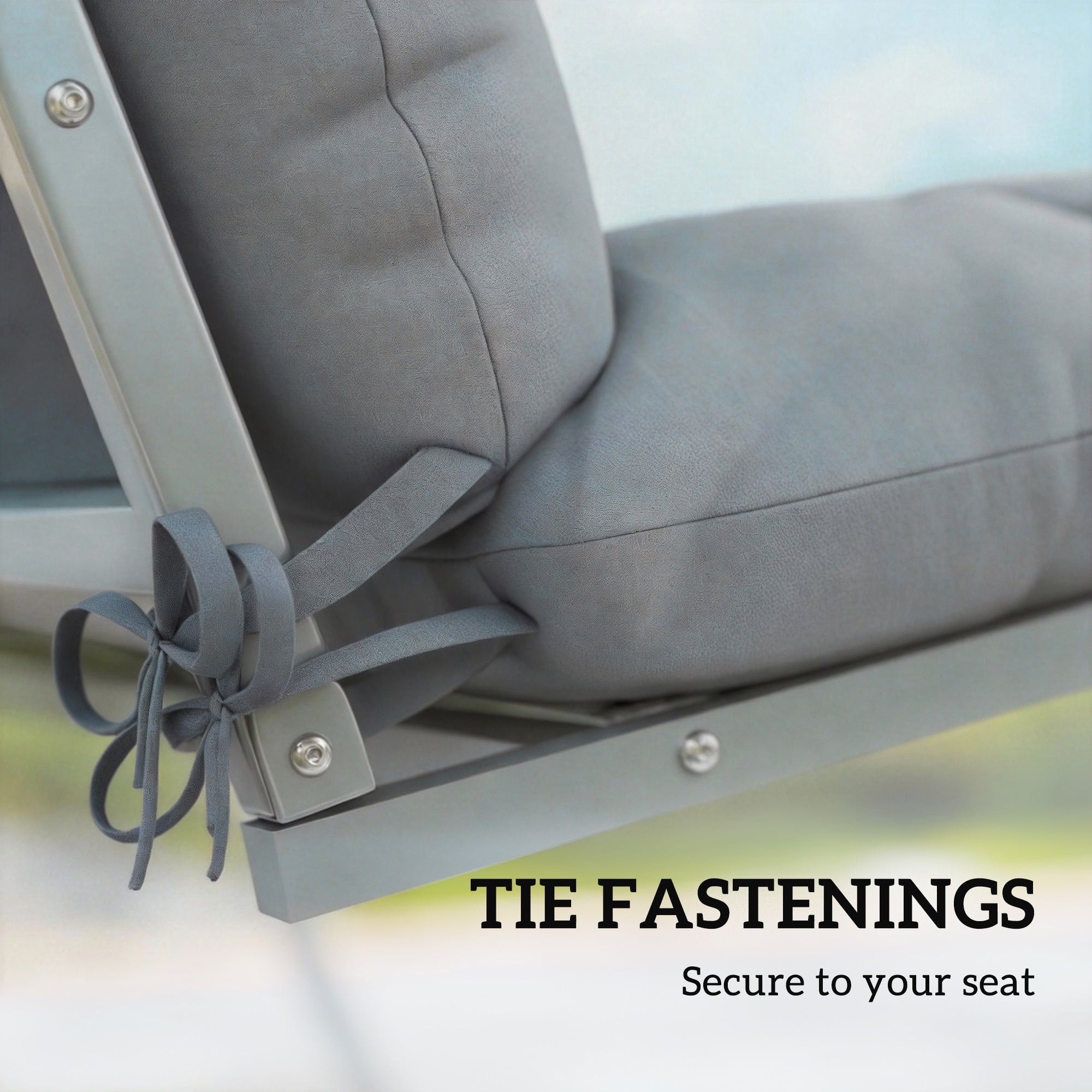 4-Piece Back and Seat Cushion Pillows Replacement and Pillows, Patio Chair Cushions Set with Ties, Light Grey
