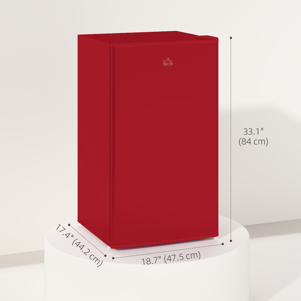 Compact Refrigerator, Mini Fridge with Freezer, Adjustable Shelf, Mechanical Thermostat and Reversible Door, Red
