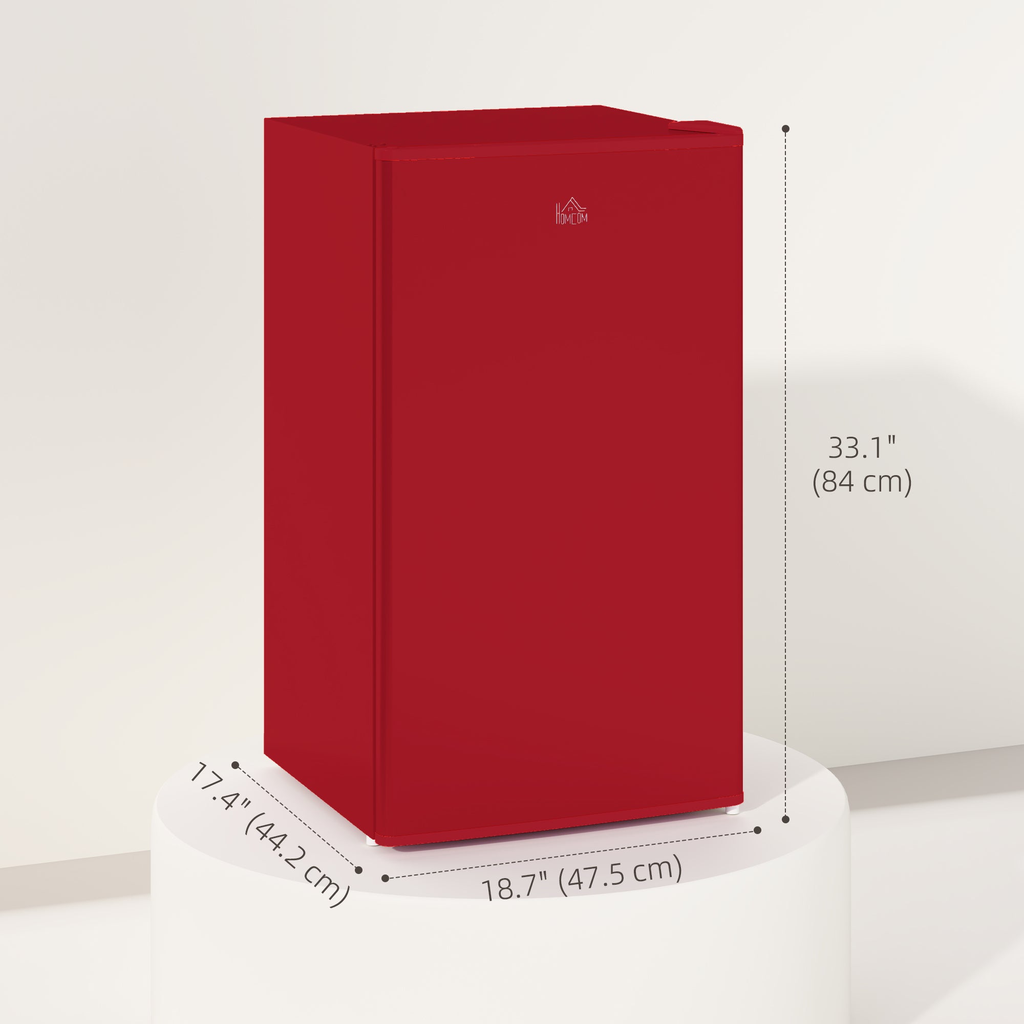 Compact Refrigerator, Mini Fridge with Freezer, Adjustable Shelf, Mechanical Thermostat and Reversible Door, Red