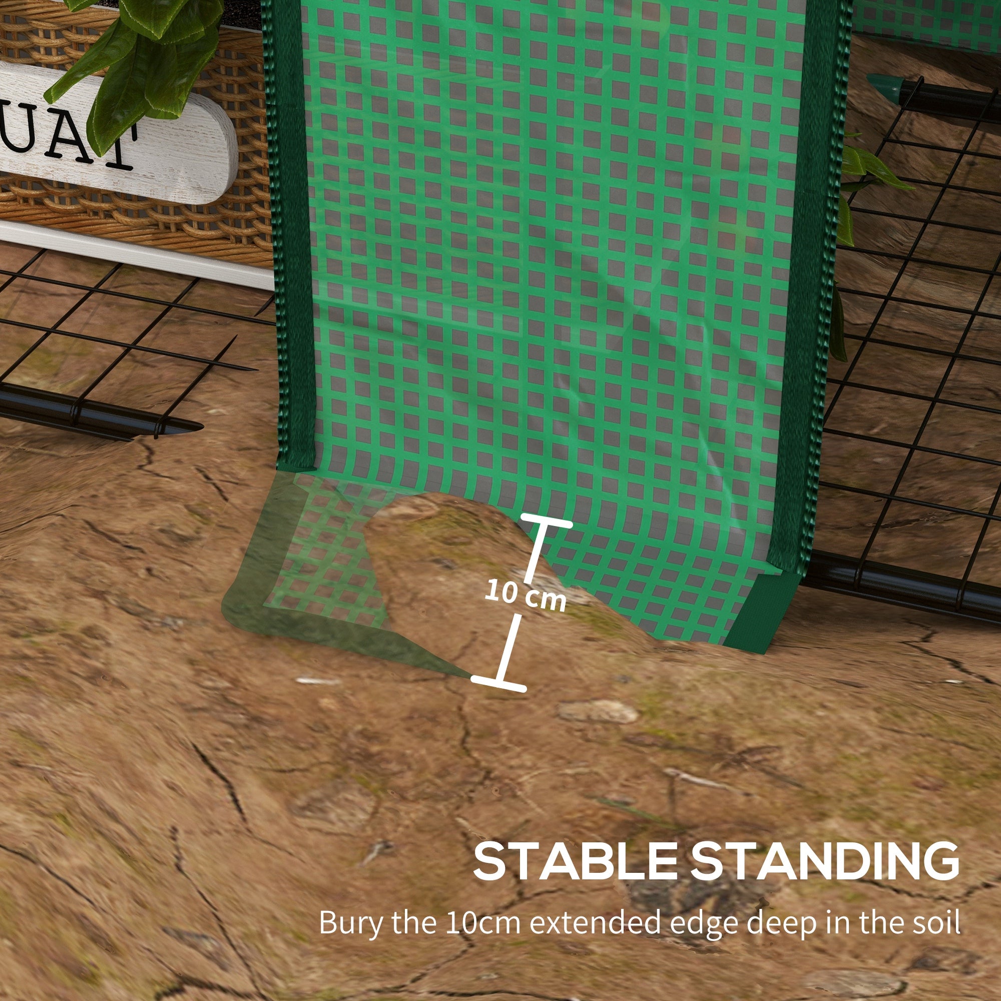 Portable Mini Greenhouse Green House with 3 Tier Shelves, Reinforced PE Cover, Roll-up Doors, 56.3" x 18.1" x 59.4"