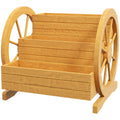 Wooden Wagon Planter Box, 3-Tier Raised Garden Bed, for Vegetables Flowers Herbs, 24" x 24" x 22"