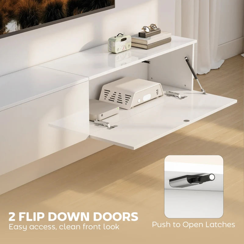 Contemporary floating TV cabinet for living room with storage