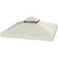 10' x 10' Gazebo Canopy Replacement Cover, 2-Tier Garden Gazebo Roof Replacement, UPF30+, TOP COVER ONLY, Light Grey