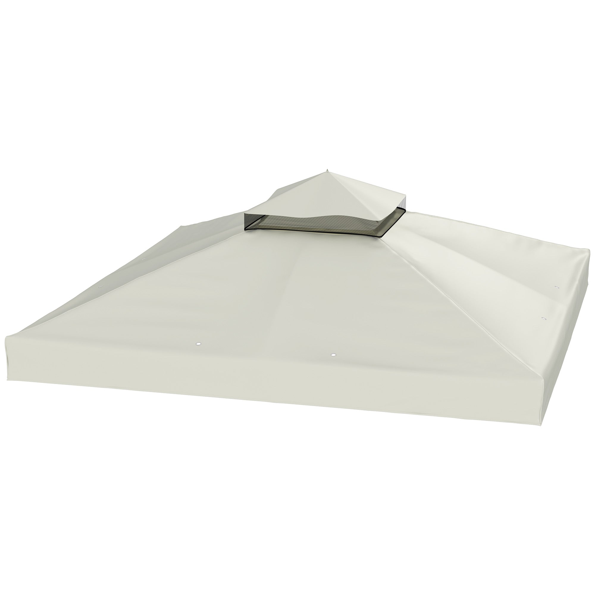 10' x 10' Gazebo Canopy Replacement Cover, 2-Tier Garden Gazebo Roof Replacement, UPF30+, TOP COVER ONLY, Light Grey