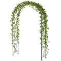 8 ft Garden Arch, Outdoor Trellis Arbor for Climbing Plants, Wedding Arch for Party Outdoor Garden Backyard, Black