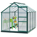6' x 8' Greenhouse Clear & Twin Wall Panels Green Frame Press to Select