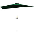 9.8ft Half Umbrella Semi Round Patio Parasol with Crank Handle, Top Vent for Garden, Balcony- NO BASE INCLUDED, Green