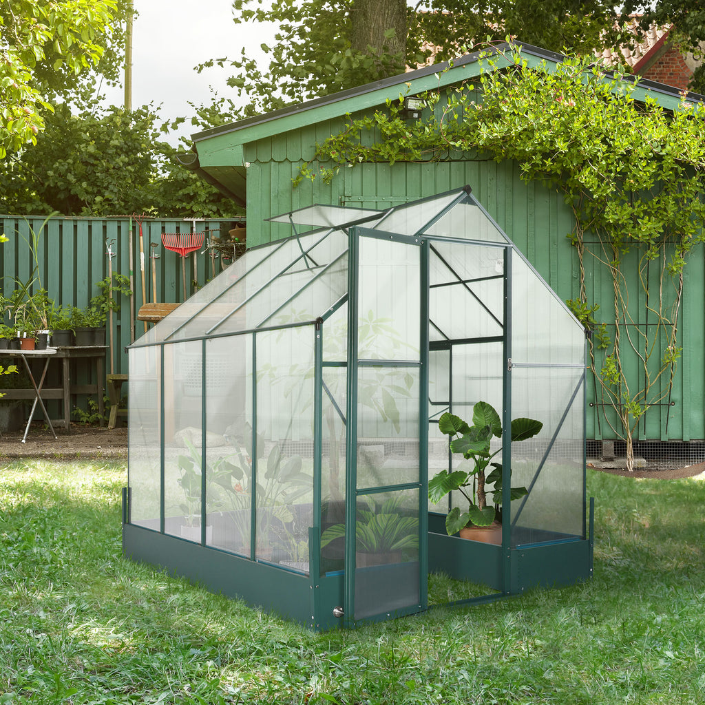 8.2' x 6.2' Greenhouse Aluminum Frame with Temperature Controlled Window