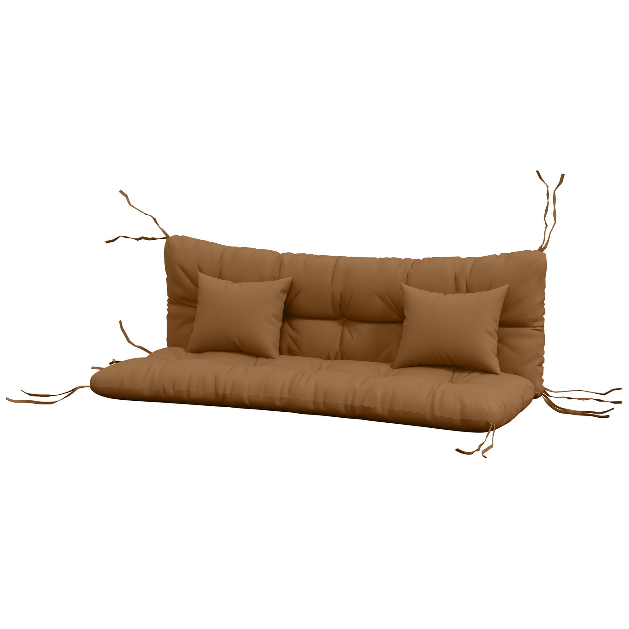 4-Piece Back and Seat Cushion Pillows Replacement and Pillows, Patio Chair Cushions Set with Ties, Tan