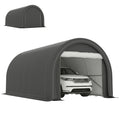 10' x 16' Heavy Duty Portable Carport Tent with Zippered Door, PE Cover for Car, Boat, Motorcycle, Bike, Grey