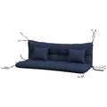 4-Piece Back and Seat Cushion Pillows Replacement and Pillows, Patio Chair Cushions Set with Ties, Navy Blue