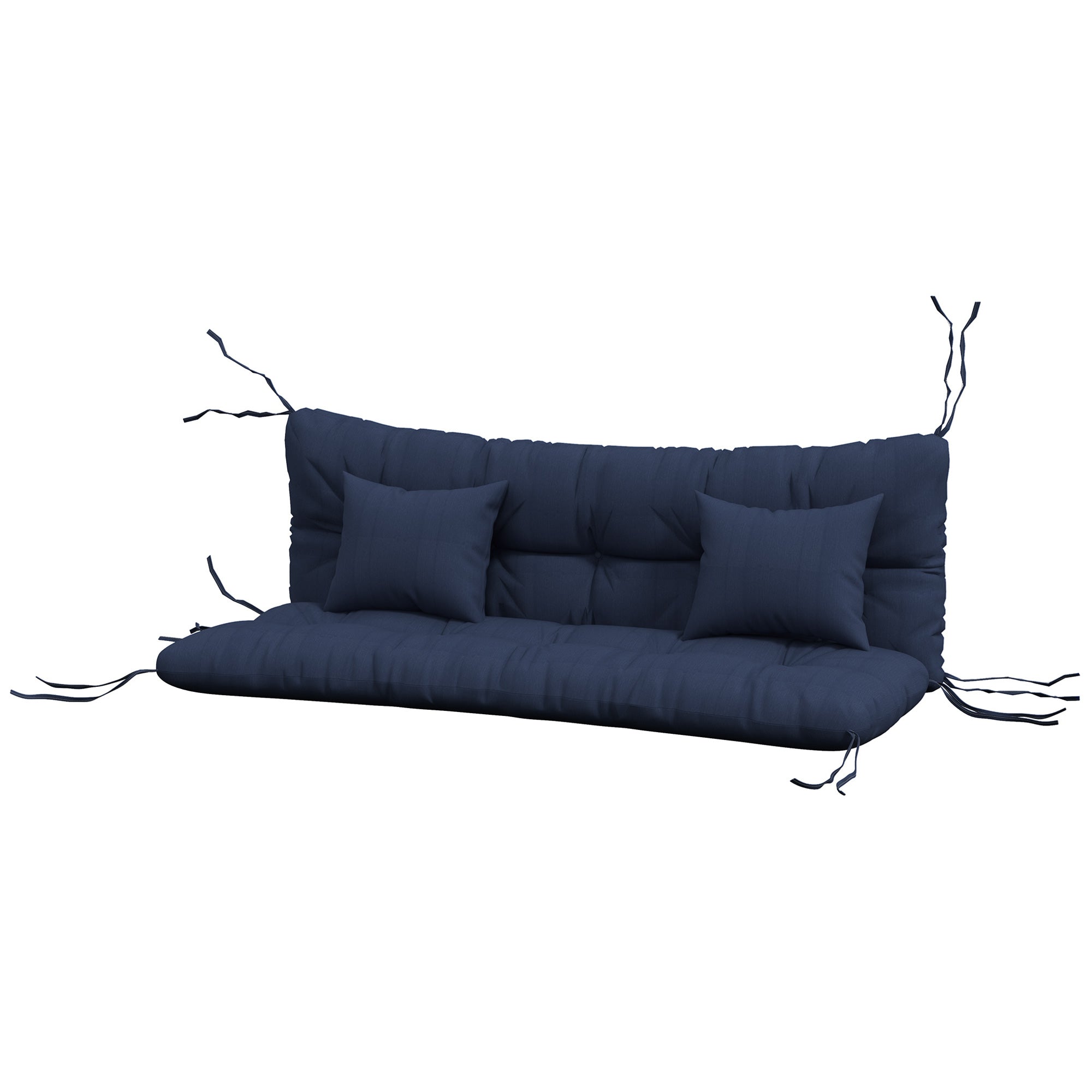 4-Piece Back and Seat Cushion Pillows Replacement and Pillows, Patio Chair Cushions Set with Ties, Navy Blue