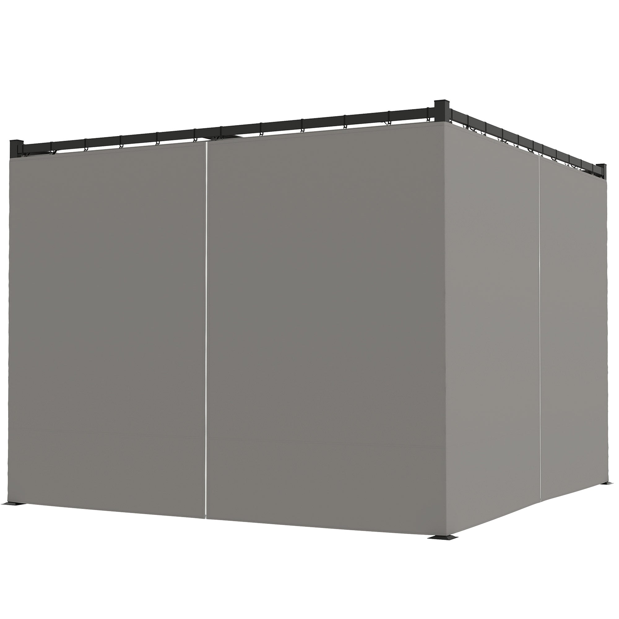 10' x 10' Retractable Pergola Canopy with Sidewalls, Metal Outdoor Gazebo Sun Shade Shelter, Light Grey