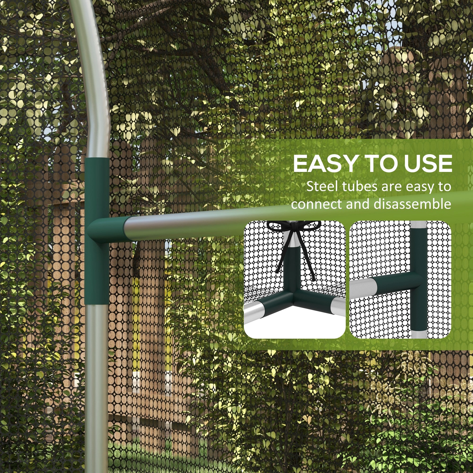 4.9' x 3.9' Crop Cage with Zipper Roll-Up Door, Mesh Plant Protection Tent from Animals with Galvanised Steel Frame