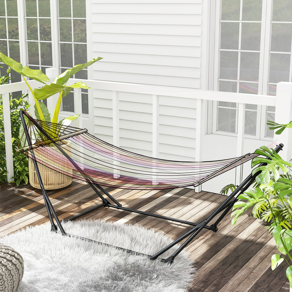 Foldable Hammock Stand, Portable 2 in 1 Hammock Chair Stand Only with Carry Bag, Load Capacity 120kg, for Patio, Black