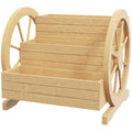 Wooden Wagon Planter Box, 3-Tier Raised Garden Bed, for Vegetables Flowers Herbs, 24" x 24" x 22", Natural