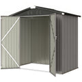 6.5' x 4'  Outdoor Storage Shed, Metal Garden Shed with Lockable Double Doors, 4 Vents, Light Grey