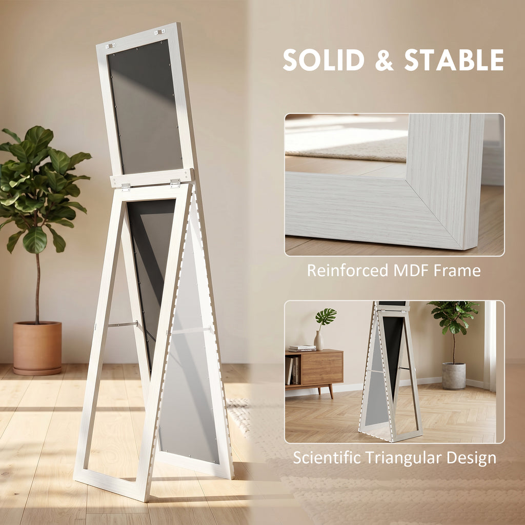 15" x 62" Full Length Mirror for Bedroom, Free Standing Dressing Mirror, Wall Mirror for Living Room, White