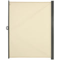 118" x 79" Retractable Side Awning Patio Outdoor Folding Privacy Screen with Resistance to UV Rays & Wind, Cream White