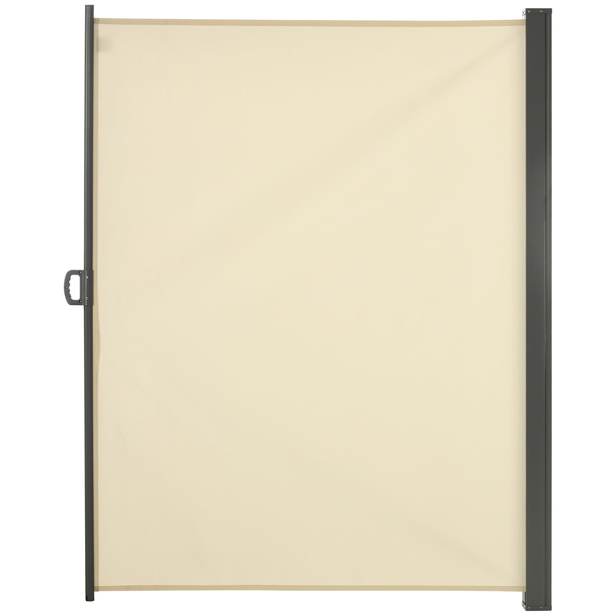 118" x 79" Retractable Side Awning Patio Outdoor Folding Privacy Screen with Resistance to UV Rays & Wind, Cream White