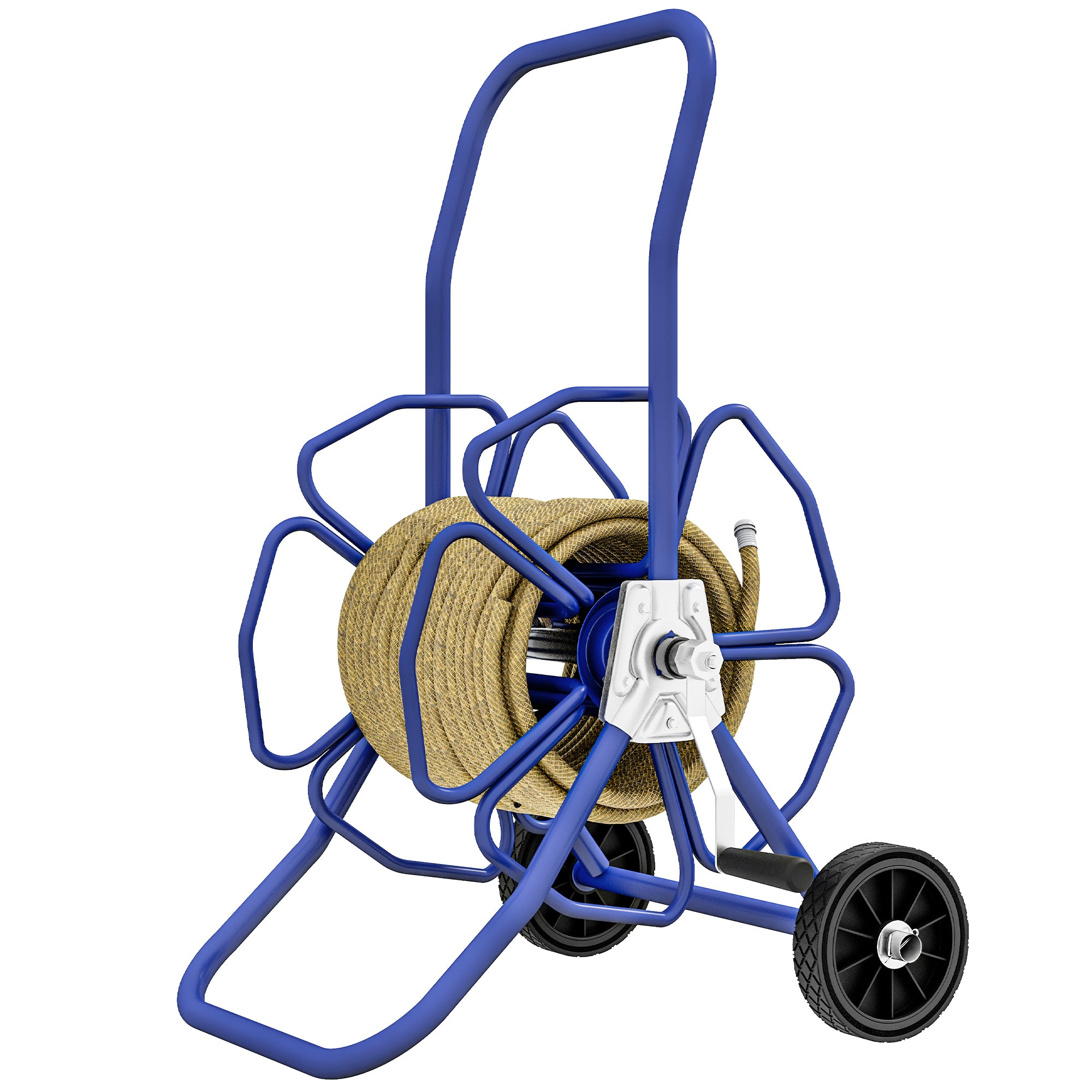 98 ft of 5/8" Hose Reel Cart (Hose Not Included), Garden Water Hose Carts with Wheels for Yard, Lawn, Blue