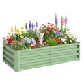 Galvanized Raised Garden Bed, Outdoor Planter Box for Vegetables, Flowers, Herbs, 4' x 2' x 1', Light Green