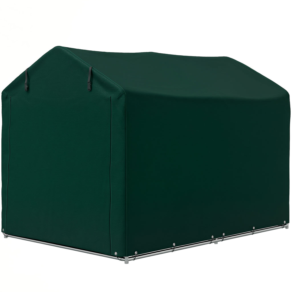 Outdoor Storage Shed, UV Resistant Bike Tent with Roll-up Zipper Door, Portable Shed for Bike, Motorcycle, Dark Green