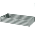6 x 3 x 1ft Galvanized Raised Garden Bed, Reinforced Outdoor Planter Box with Open Bottom, Silver